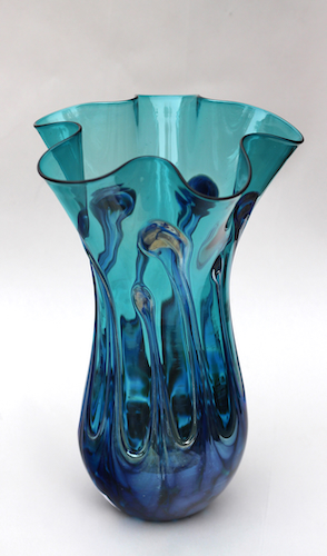DB-869 Vase Teal Lily Pad $120 at Hunter Wolff Gallery